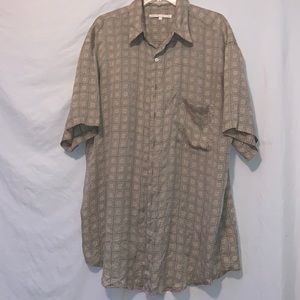 Perry Ellis silk short sleeve, button down shirt